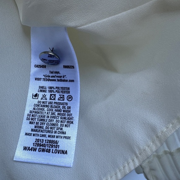 Ted Baker Lovina Bejeweled Accordion Pleated Long Sleeve Blouse Size 3 (US 8) - Picture 15 of 16